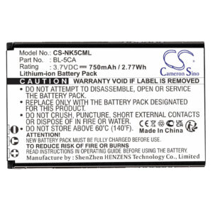Anycool Enjoy W02 Replacement Battery 3.7V 750mAh
