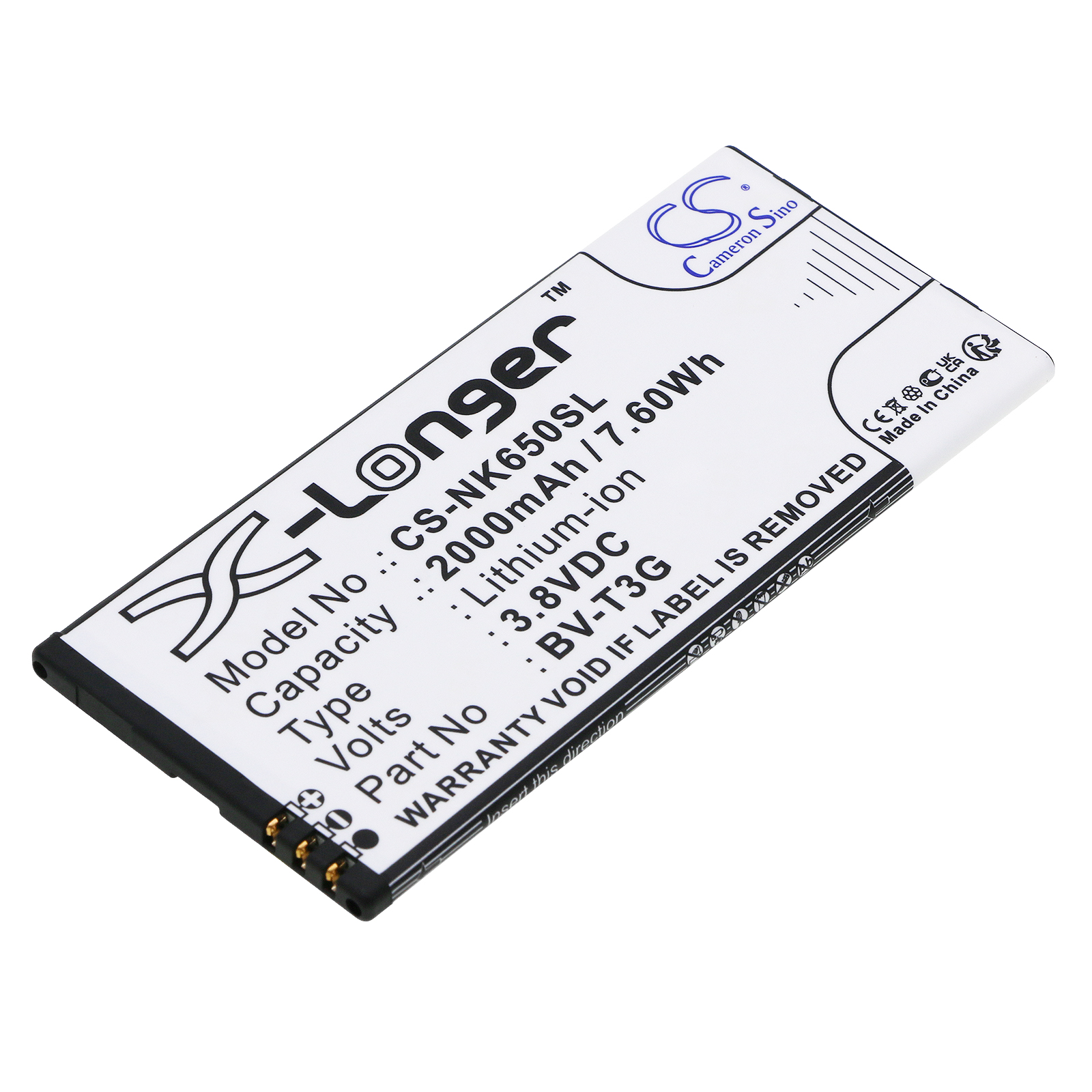 Microsoft Nokia Lumia 650 Replacement Battery 3.8V 2000mAh