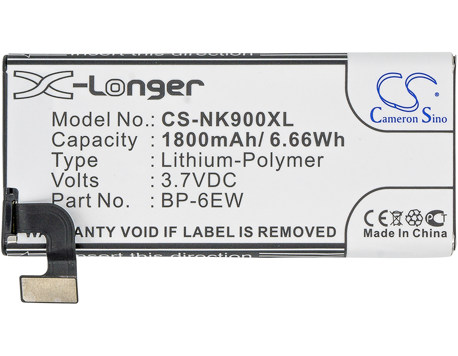 Nokia Lumia 900 BP-6EW Replacement Battery 3.7V 1800mAh