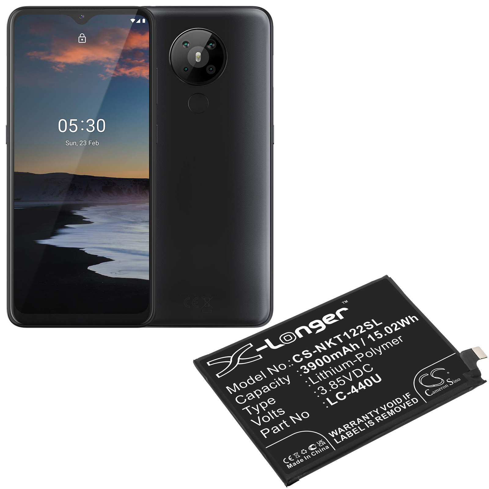 Nokia 5.3 2020 TA-1223 Replacement Battery 3.85V 3900mAh