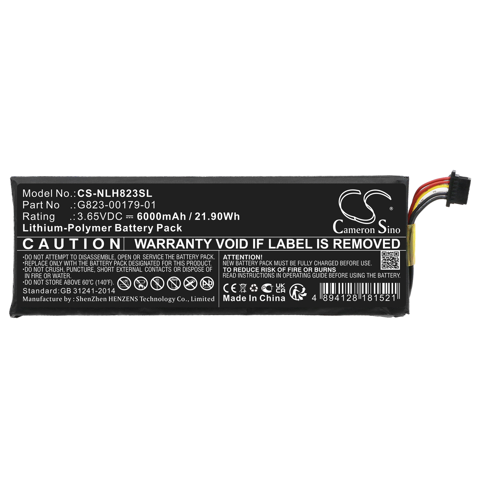 Nest Doorbell GQ STYLE AC Replacement Battery 3.65V 6000mAh