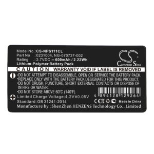 NEC Dterm PS111 PS3D PSIII 0231004 0231005 Replacement Battery 600mAh