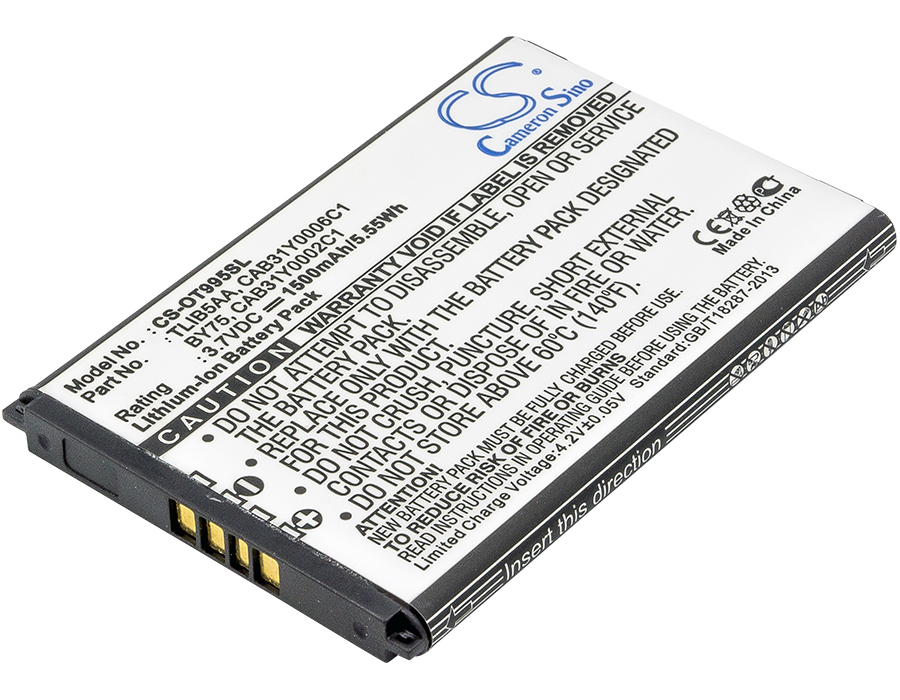 Alcatel One Touch 993D One Touch 995 OT-993D Replacement Battery 1500mAh