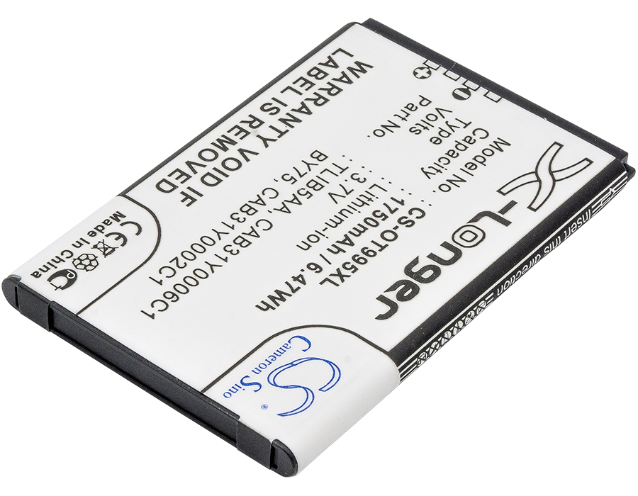 Alcatel One Touch 993D One Touch 995 OT-993D Replacement Battery 1750mAh