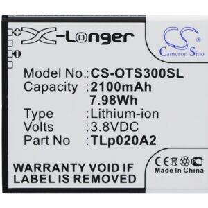 Alcatel 5065W-2DALUS2 One Touch POP S3 Replacement Battery 2100mAh