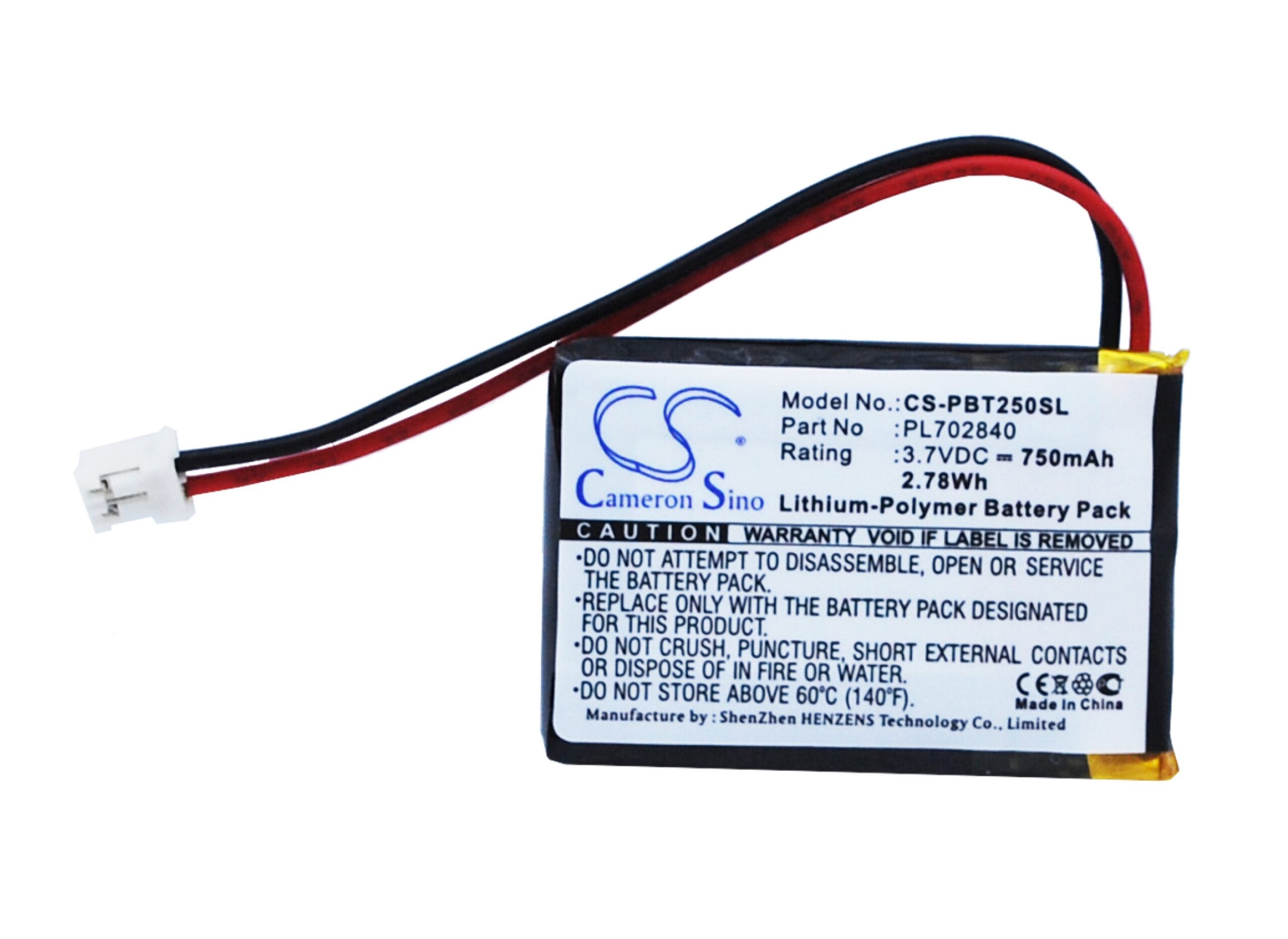 Philips BT2500 BT64 PL702840 Replacement Battery 3.7V 750mAh