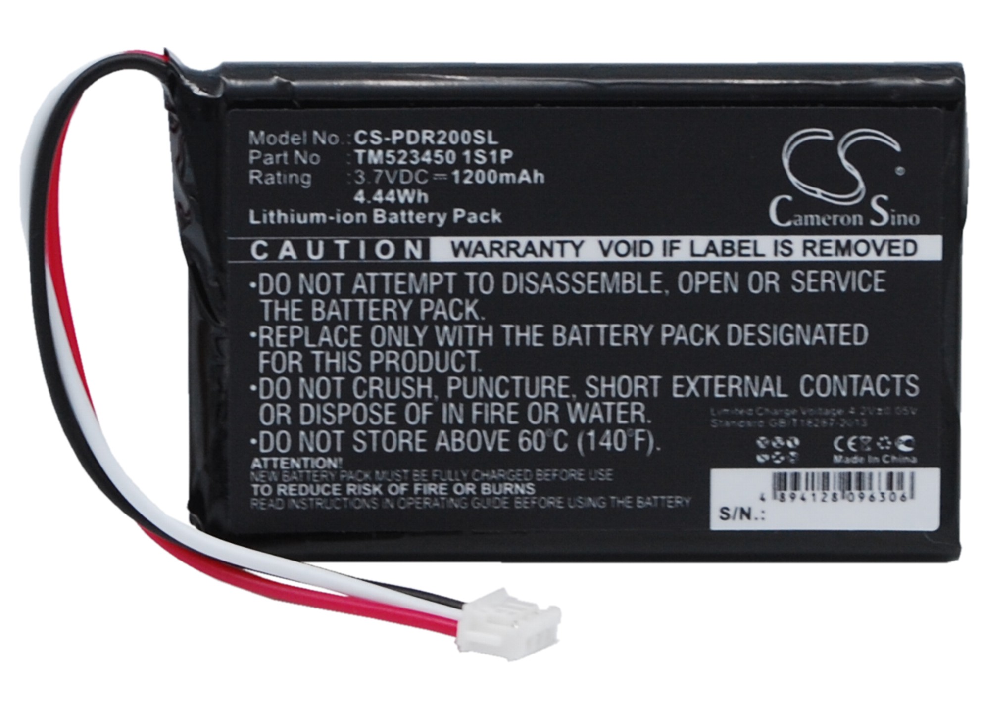 PHAROS Drive GPS 200 PDR200 TM523450 1S1P Replacement Battery 1200mAh