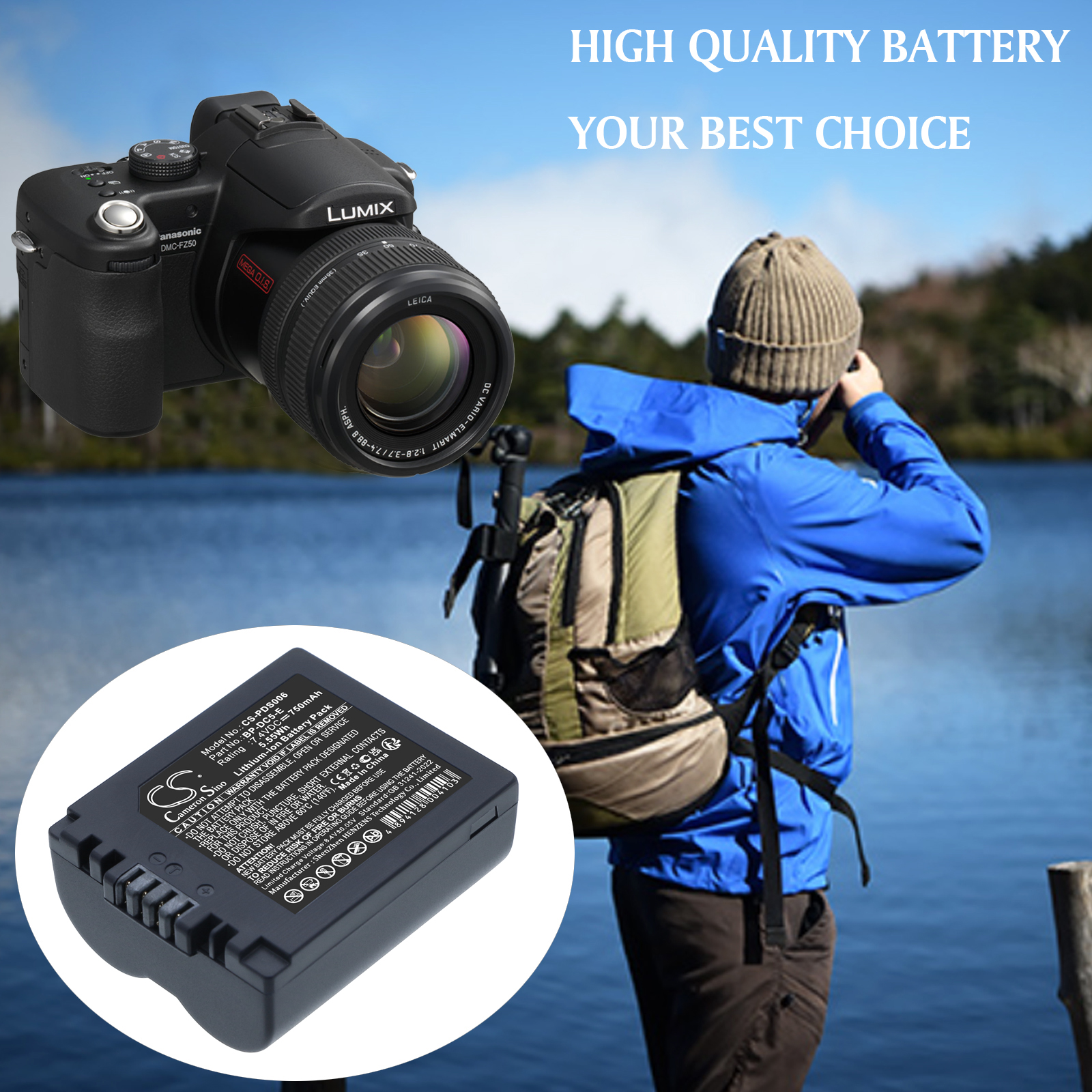 Leica BP-DC5-E Lumix Series Replacement Battery 750mAh
