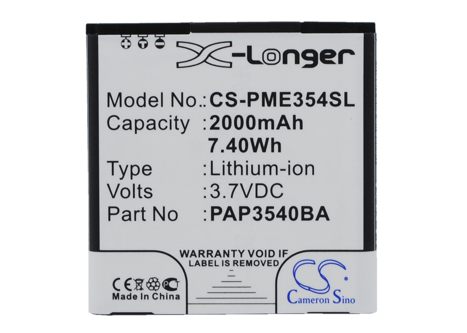 Prestigio PAP3540 DUO Replacement Battery 3.7V 2000mAh