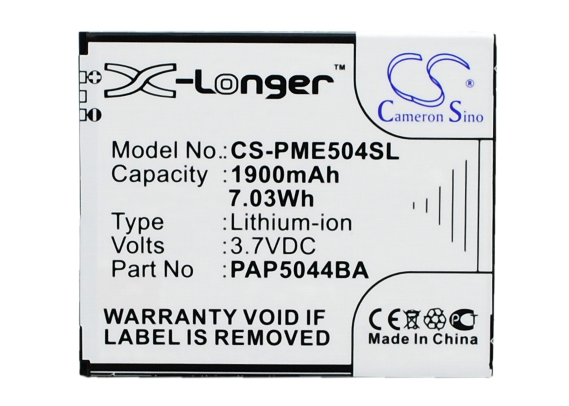Prestigio PAP5044 DUO Replacement Battery 3.7V 1900mAh