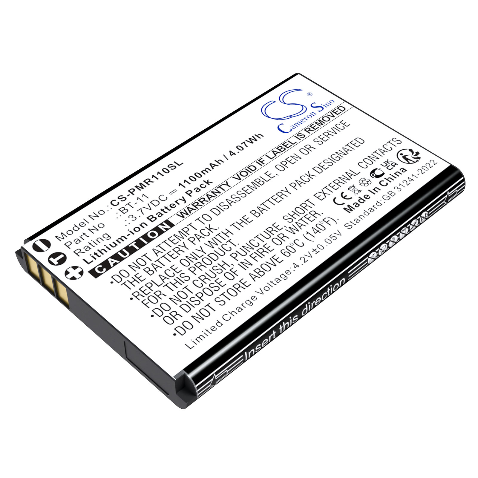 Pliant MicroCom M 900MHz MicroCom M Beltpacks Replacement Battery 1100mAh