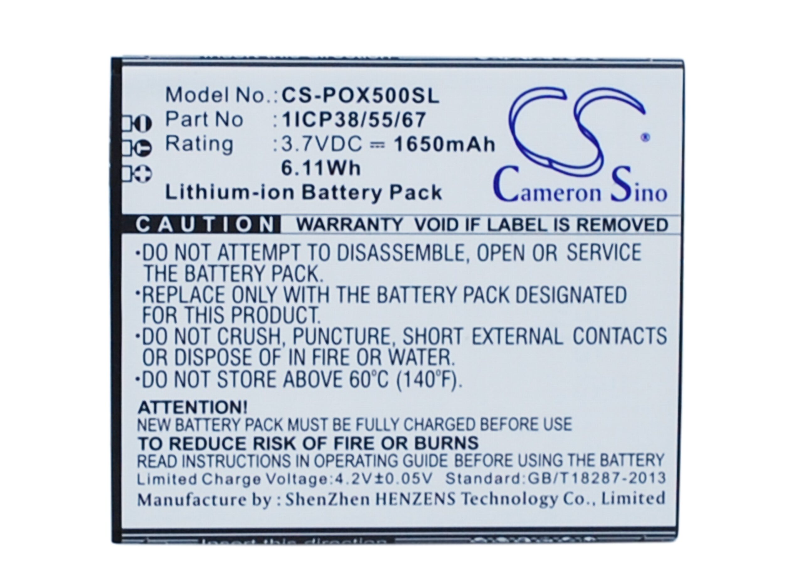NAVON Mizu D500 Mizu D501 Replacement Battery 3.7V 1650mAh