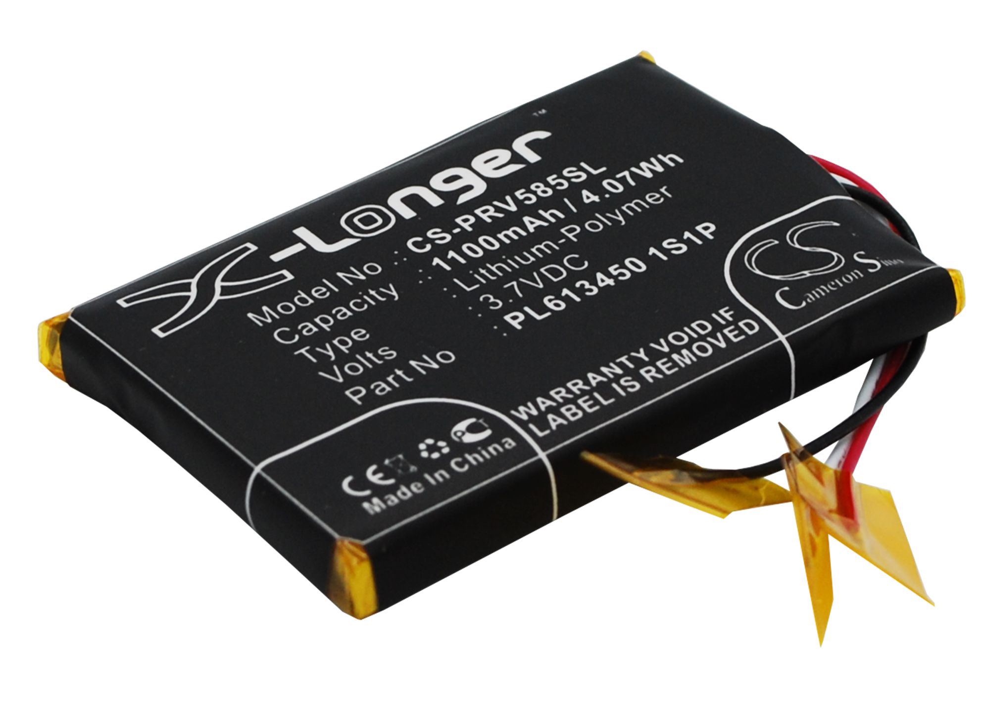 Prestigio GeoVision 5850HDDVR PL613450 1S1P Replacement Battery 1100mAh