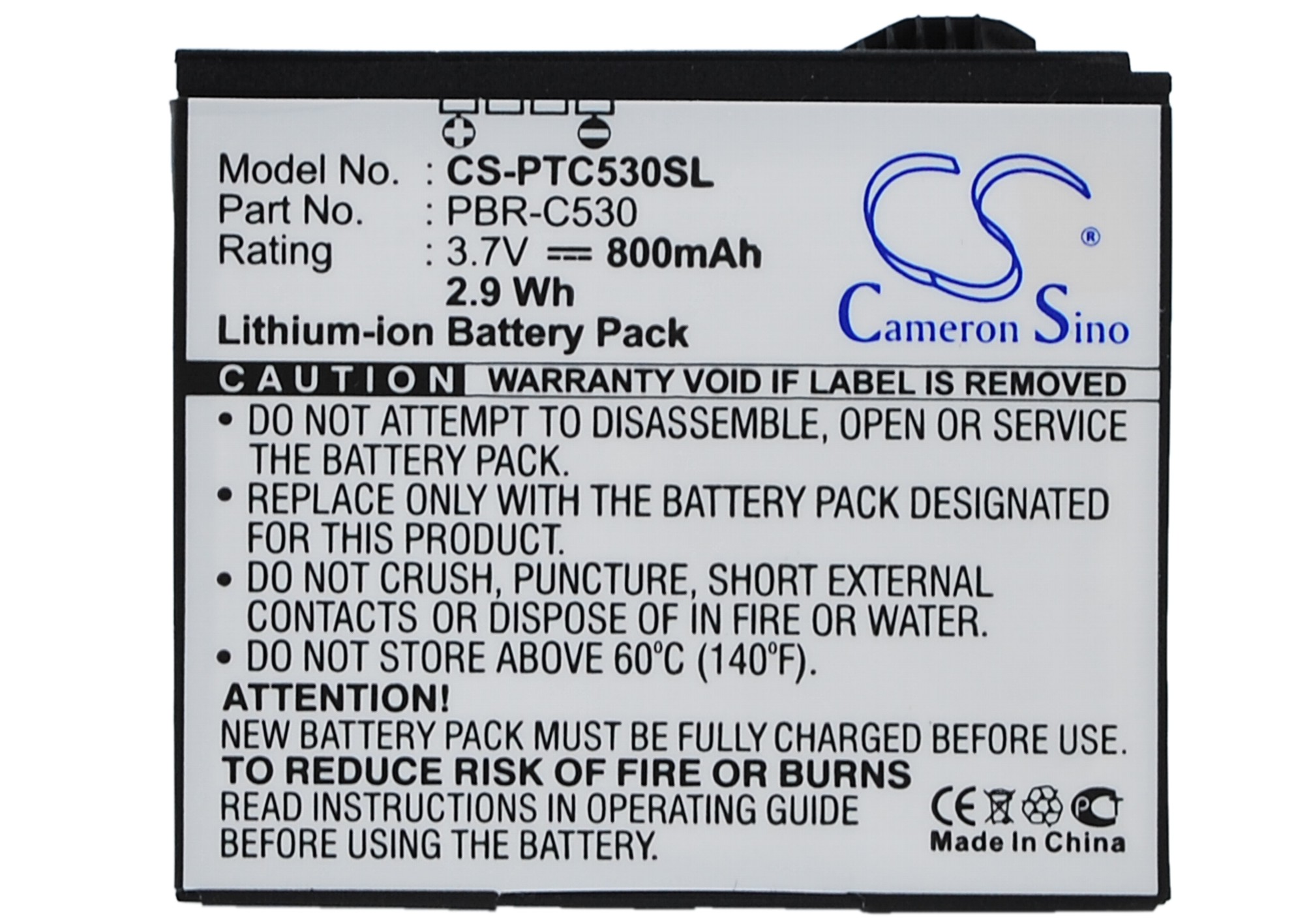 Pantech Link P7040 Replacement Battery 3.7V 800mAh