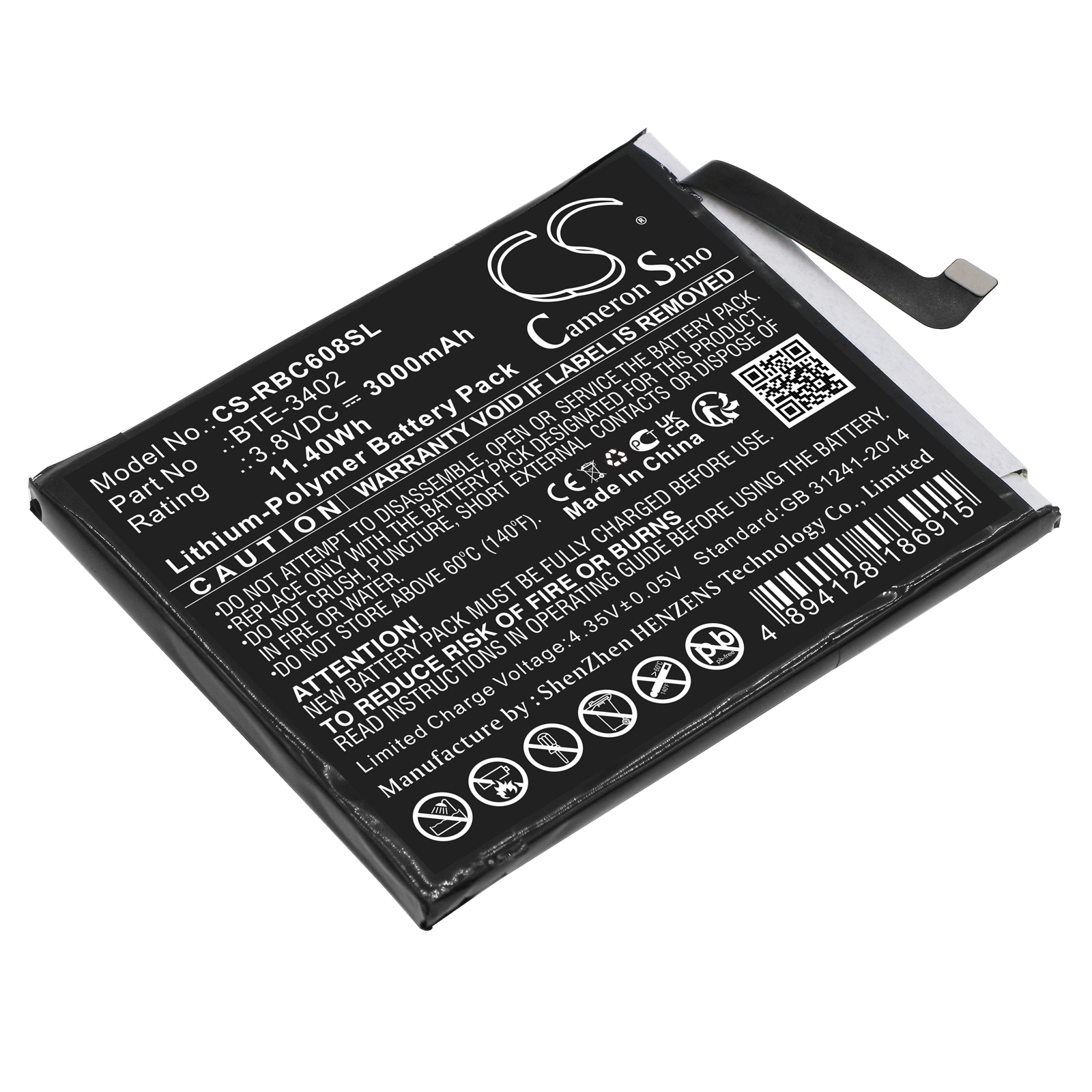 Orbic JOY ORB608LBVZPP Q10 4G RC608L RC609L Replacement Battery 3000mAh
