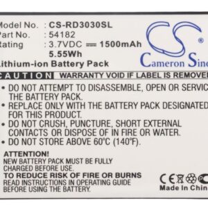 RCA Lyra X3000 Lyra X3030 54182 MP3 Player Replacement Battery 1500mAh