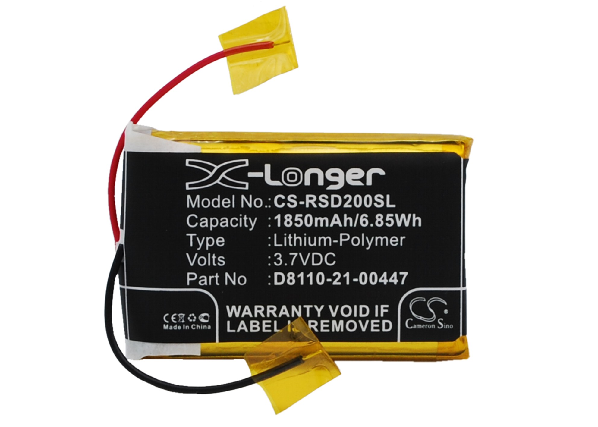 Roberts Sports Dab2 D8110-21-00447 DAB Digital Replacement Battery 1850mAh