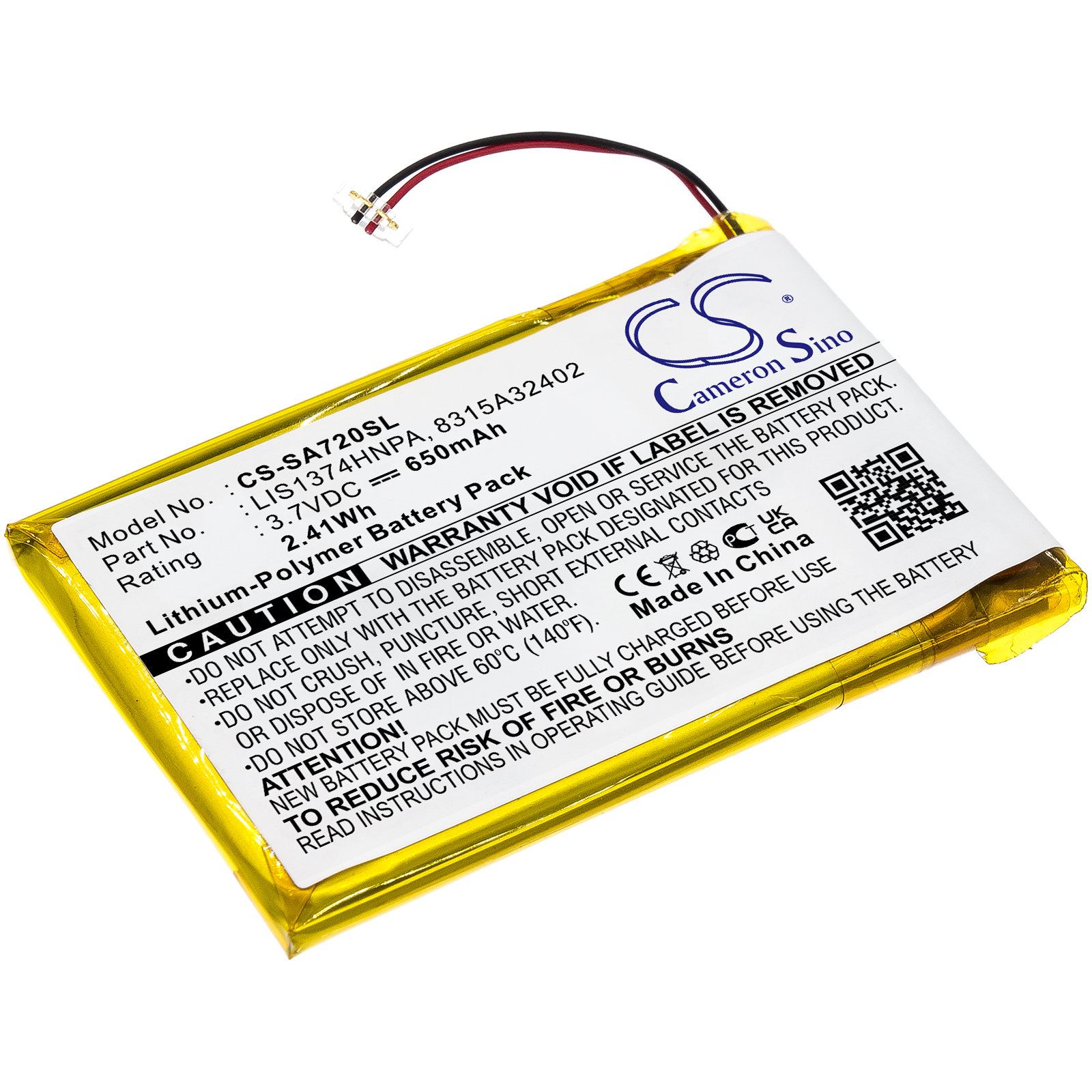 Sony 1-756-702-11 MP3 Player Replacement Battery 650mAh