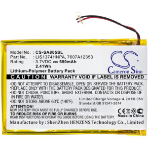 Sony 1-756-702-11 MP3 Player Replacement Battery 3.7V 650mAh