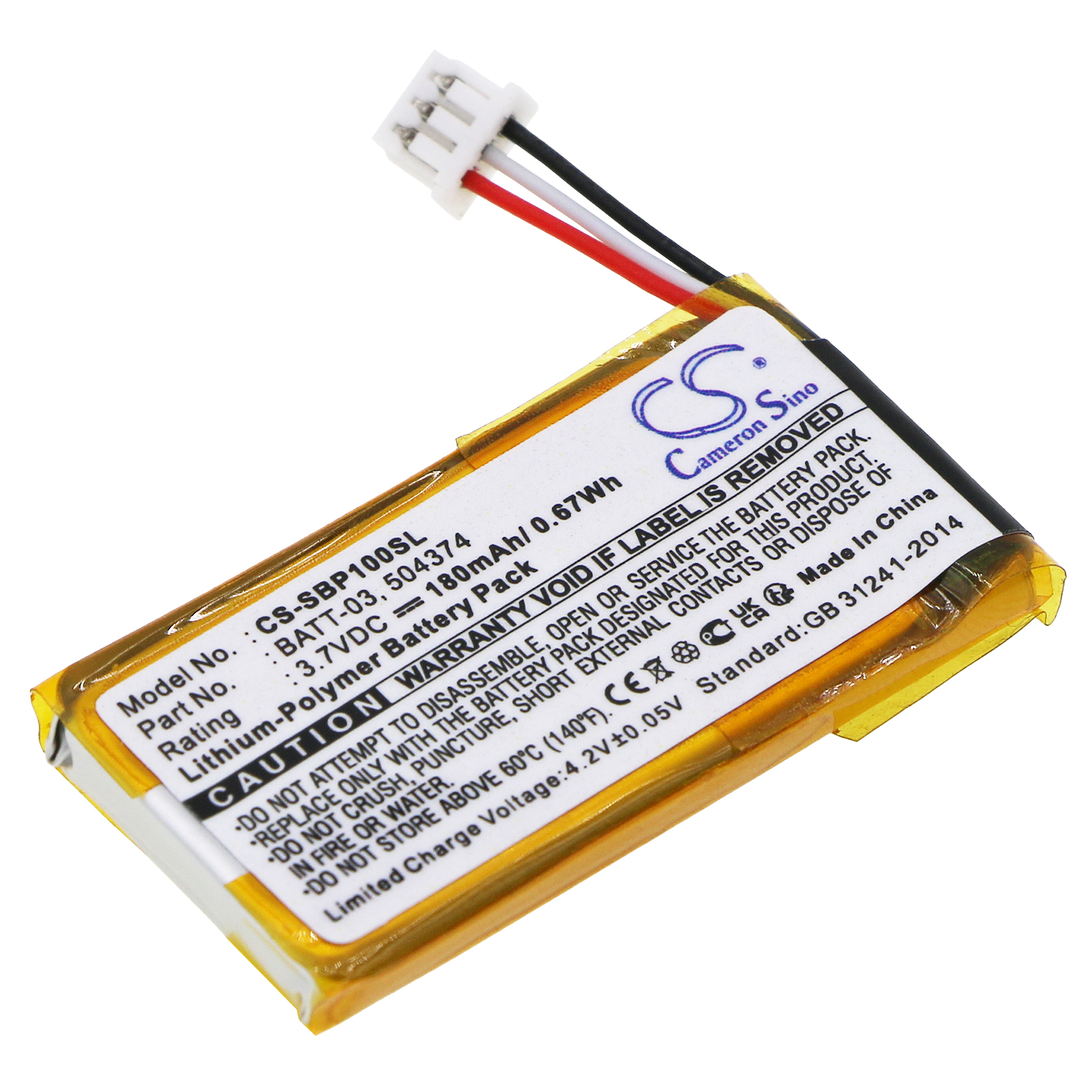Sennheiser 504374 Headset Replacement Battery 3.7V 180mAh
