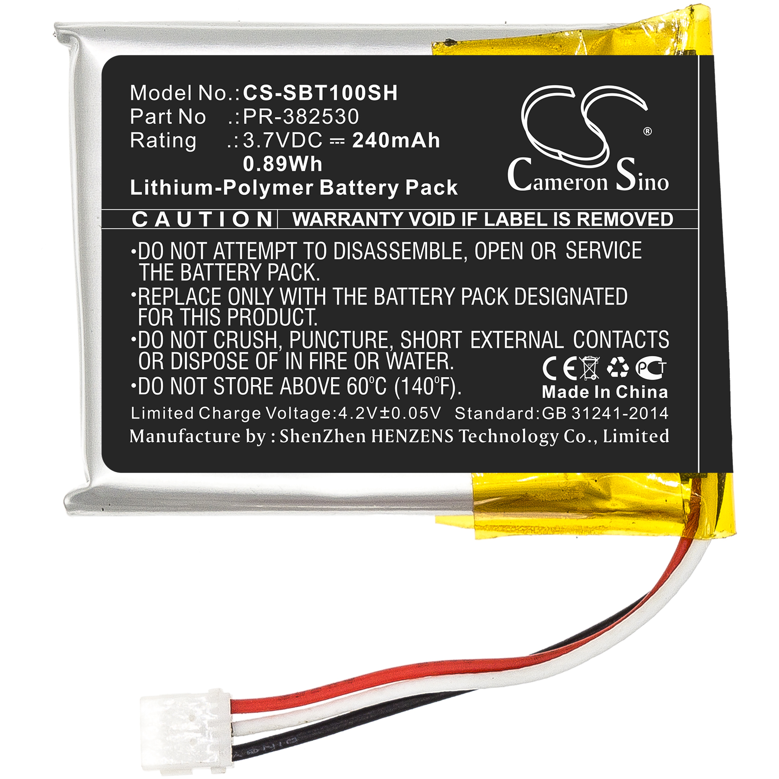 Suunto 100019195 Watch Replacement Battery 3.7V 240mAh