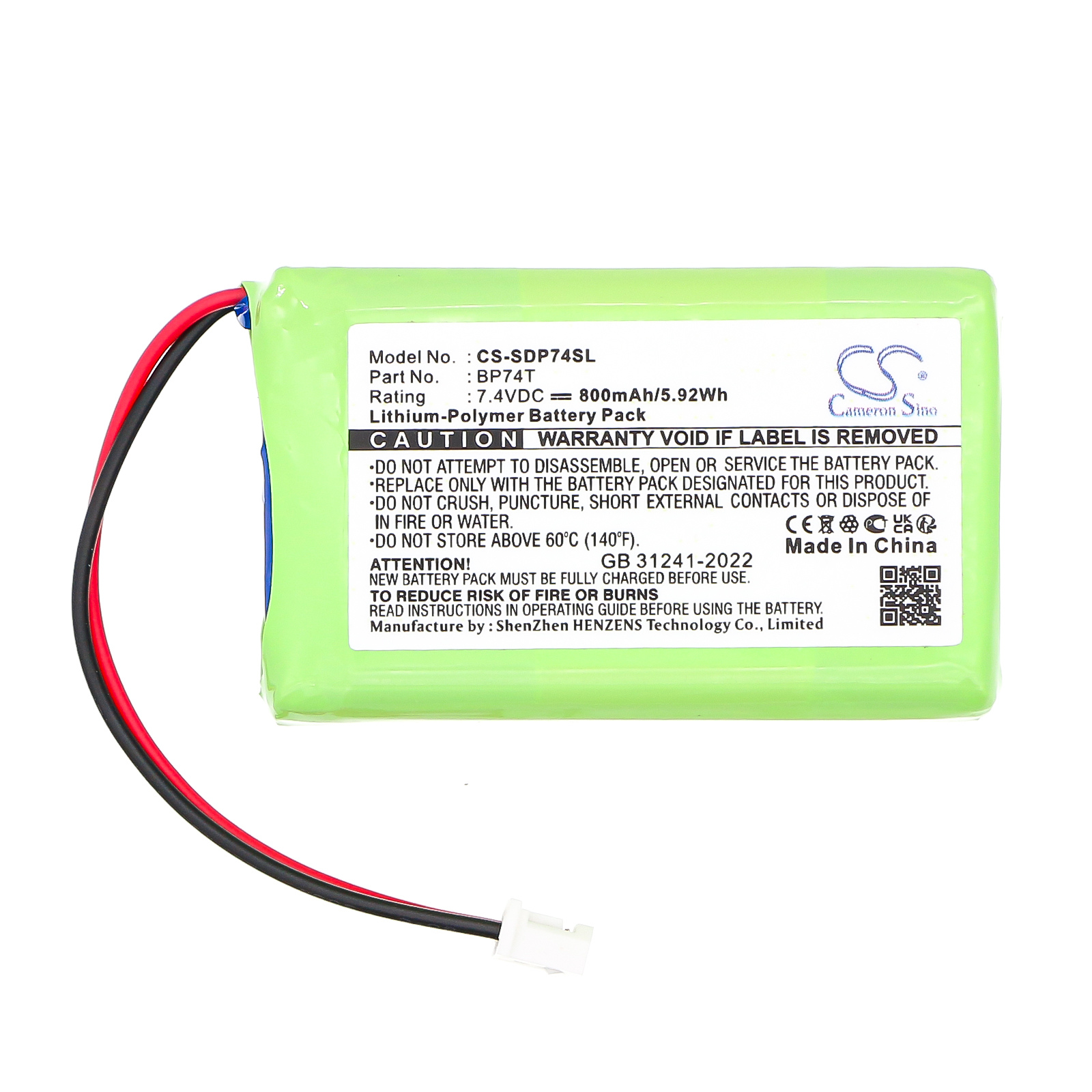Dogtra BP74T Dog Collar Replacement Battery 7.4V 800mAh