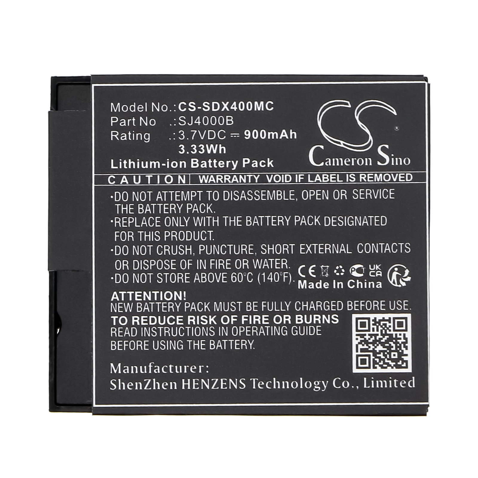 Cybernetik UHD 4K Ultra HD 4K Eken H8 Eken H9 Replacement Battery 3.7V 900mAh