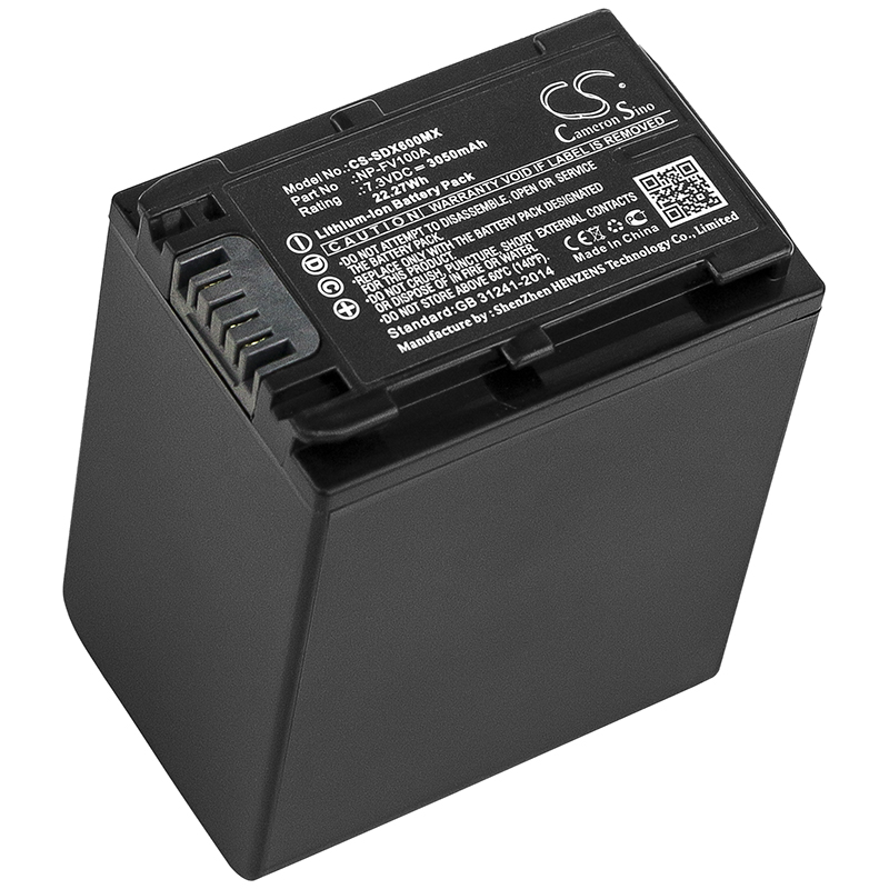 Sony FDR-AX33 FDR-AX40 Replacement Battery 7.3V 3050mAh