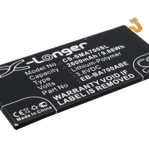 A700 BATTERY Samsung Replacement Battery 3.8V 2600mAh
