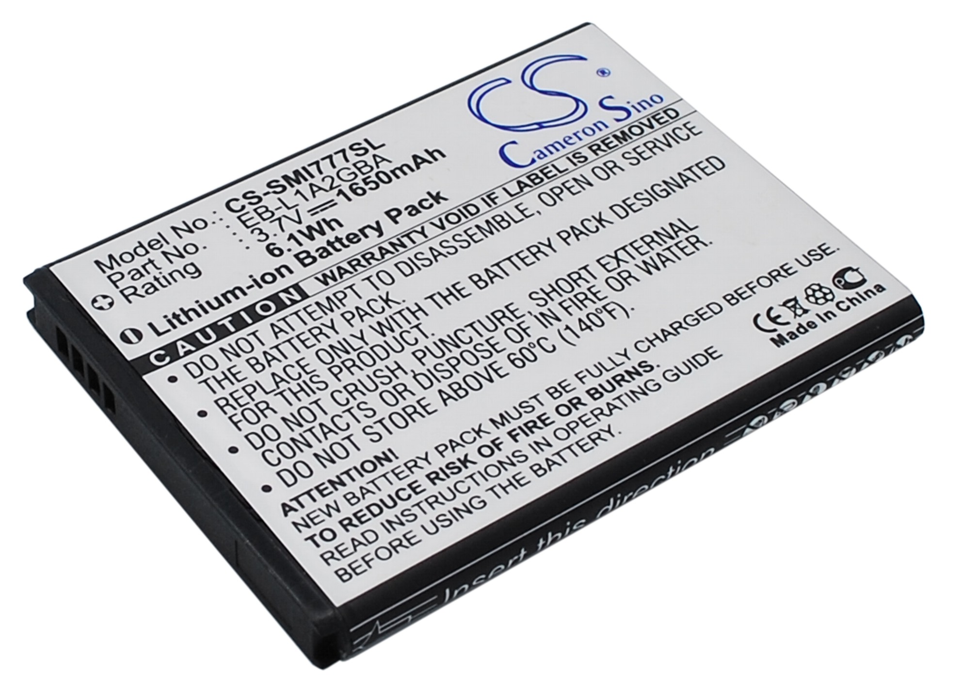 AT&T Samsung Attain Replacement Battery 3.7V 1650mAh