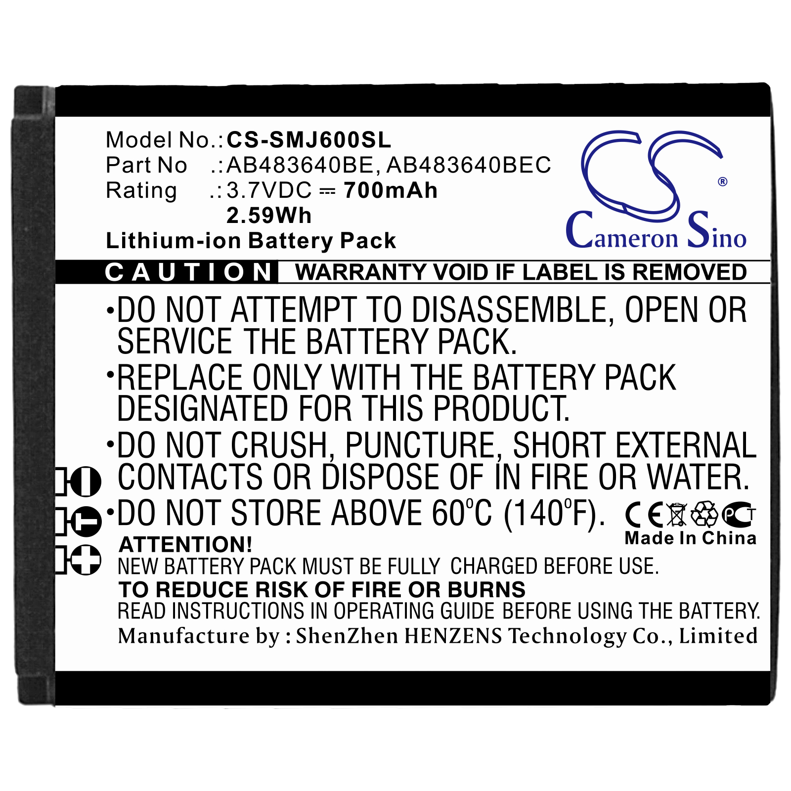 Samsung B3210 Corby TXT Replacement Battery 3.7V 700mAh
