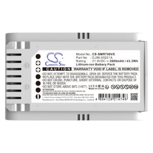 Samsung DJ96-00227A Jet 70 Vacuum Replacement Battery 2000mAh