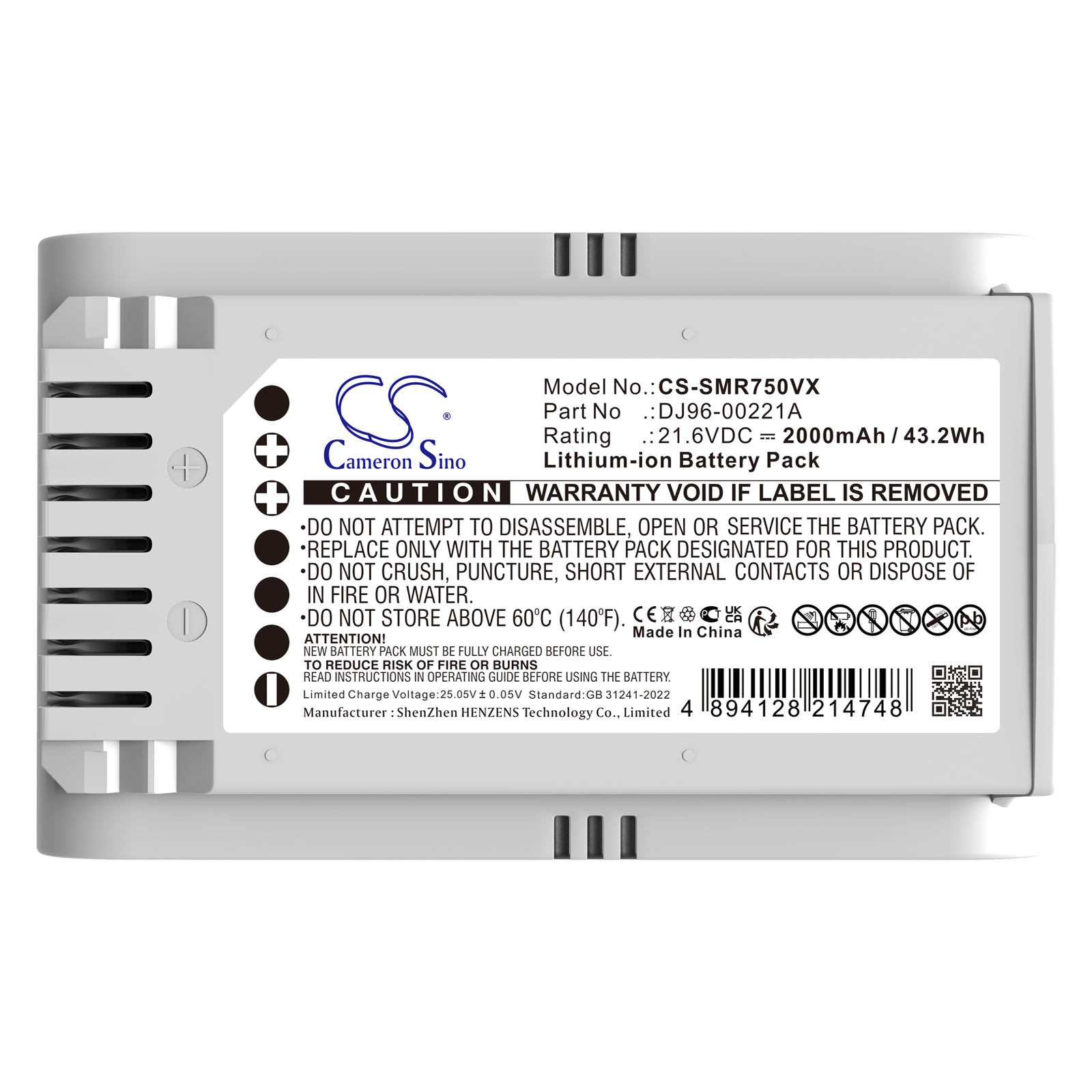 Samsung DJ96-00227A Jet 70 Vacuum Replacement Battery 2000mAh