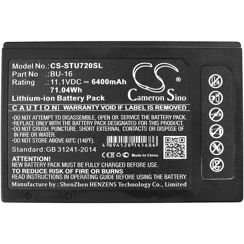 Sumitomo TYPE-72 TYPE-82 Replacement Battery 11.1V 6400mAh