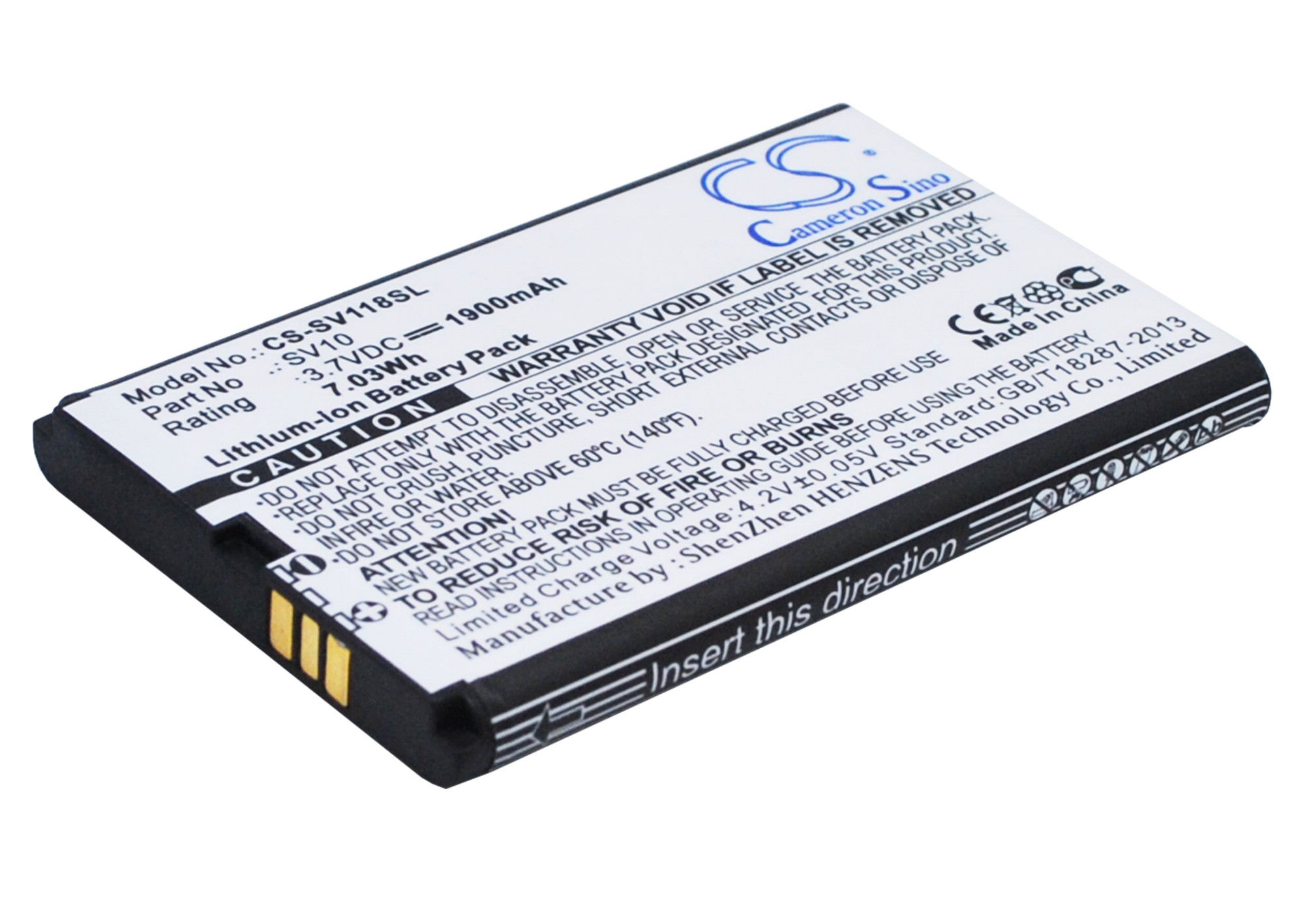 Sieval SV-118 SV10 Replacement Battery 3.7V 1900mAh