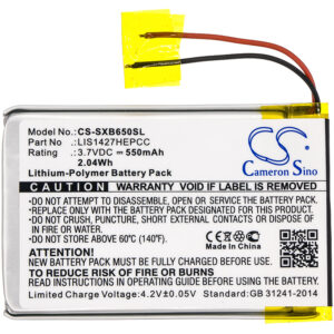Sony 1-756-920-21 Headset Replacement Battery 3.7V 550mAh
