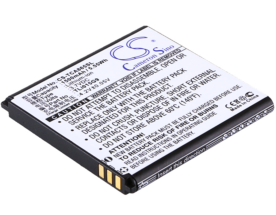 TCL A865 J320C J320T Replacement Battery 3.7V 1500mAh