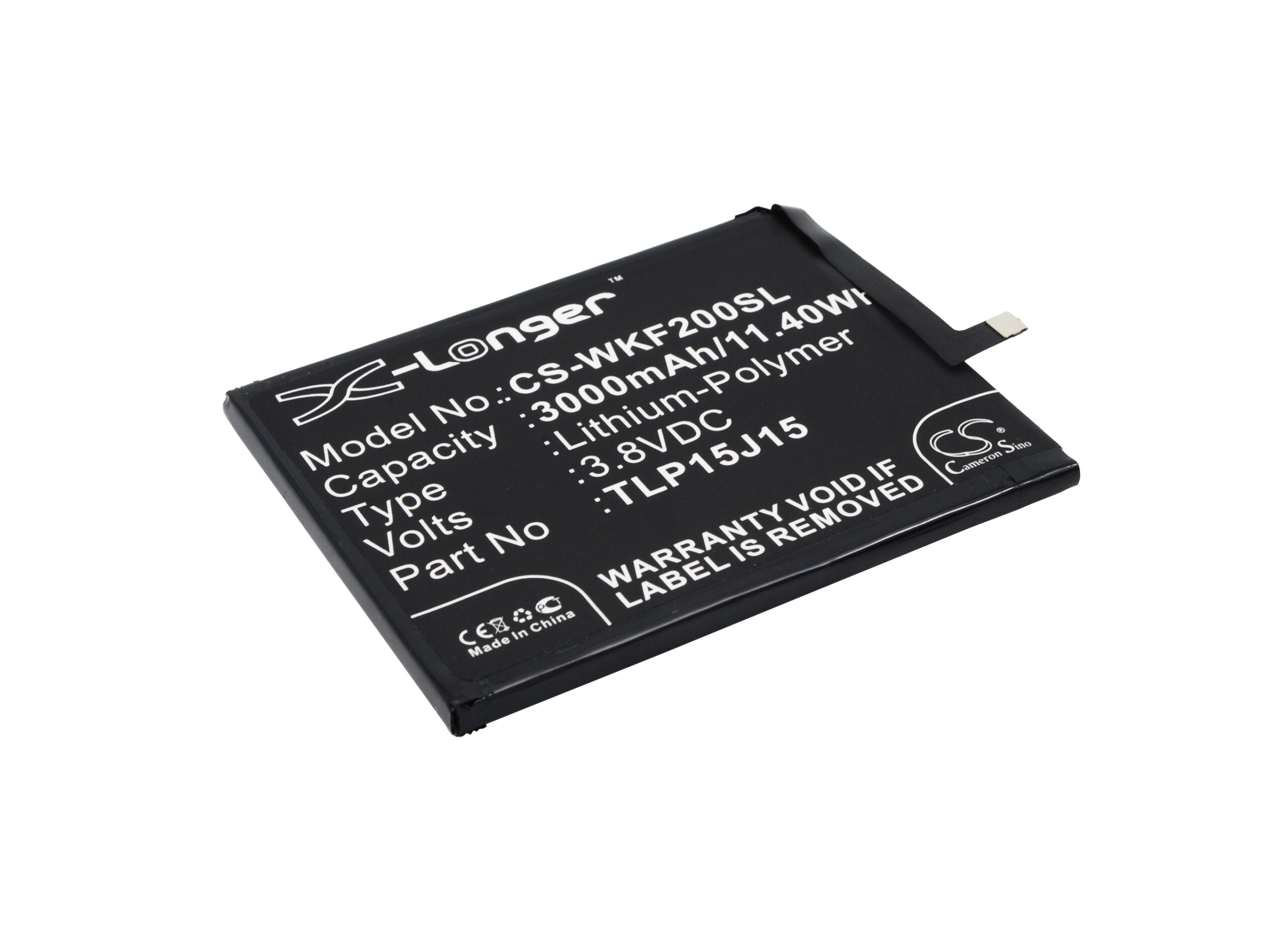 Wiko FEVER TLP15J15 TLP15J30 TLP15L27 Replacement Battery 3.8V 3000mAh