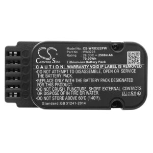 WA3225 WORX Replacement Battery 28V 2500mAh