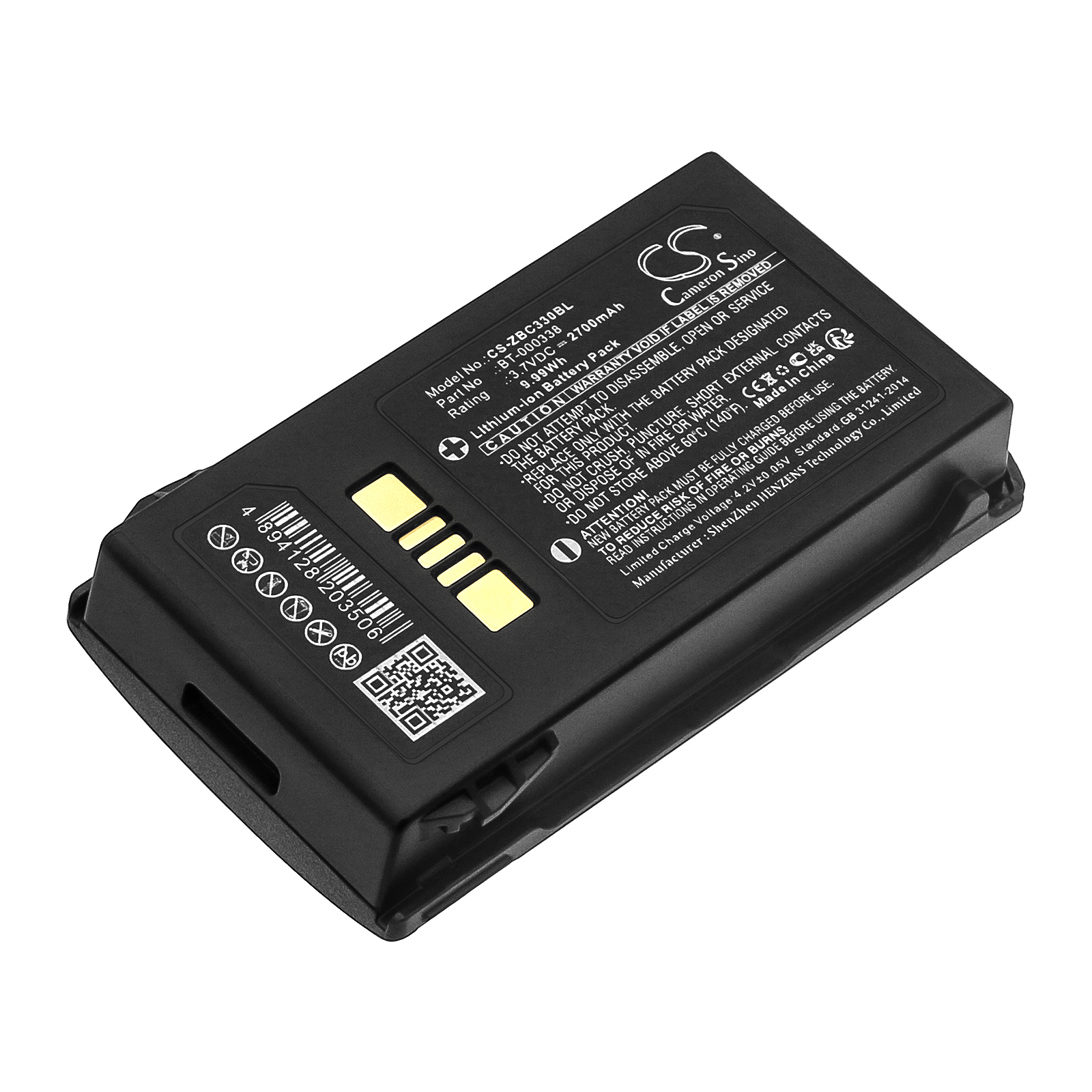 Zebra MC33 MC330 MC3300 MC330K MC330M BT-000337 Replacement Battery 2700mAh