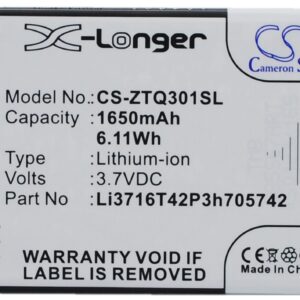 A+World CG503 ZTE Q301C ZTE Q301T ZTE Q30C Replacement Battery 1650mAh