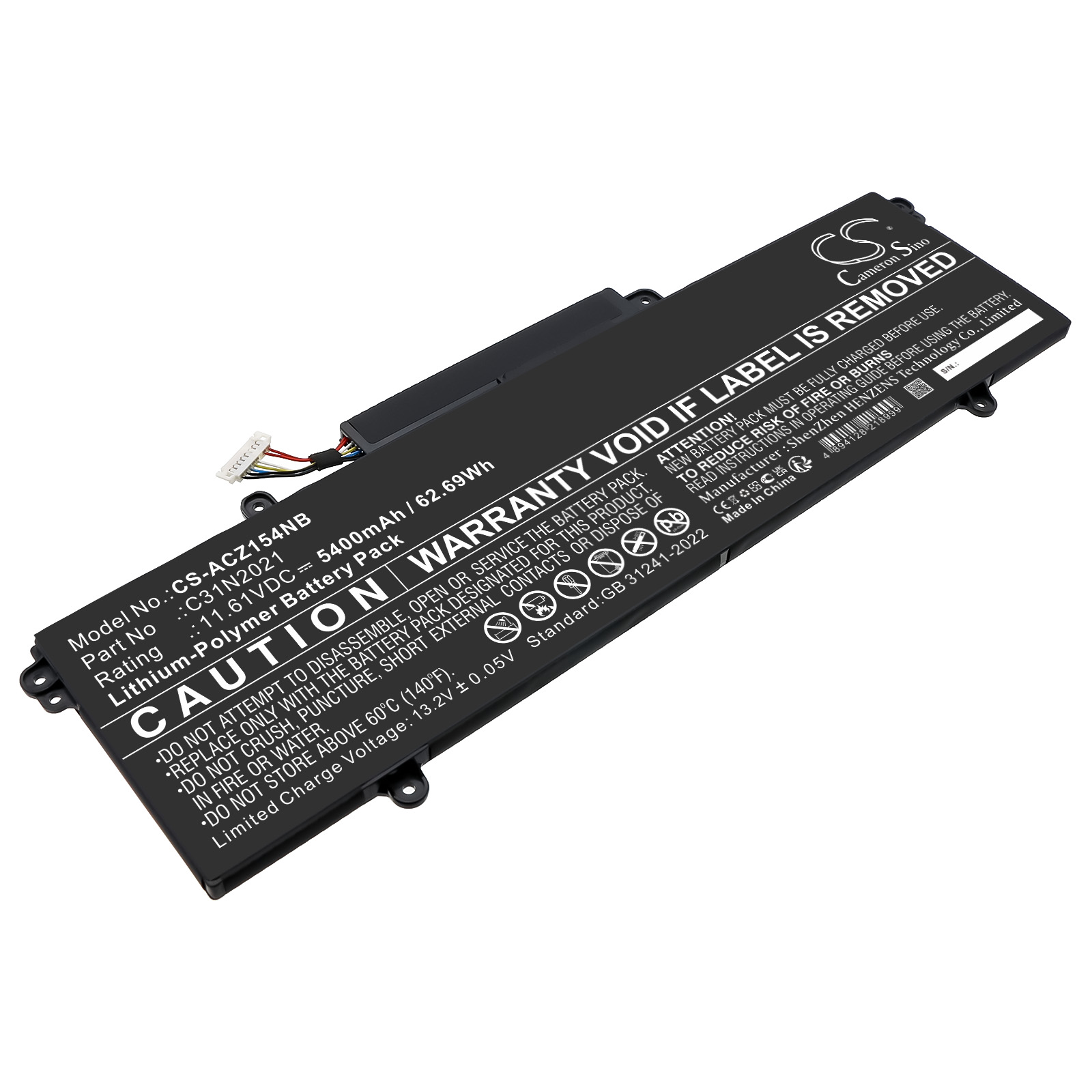C31N2021 Asus Replacement Battery 11.61V 5400mAh