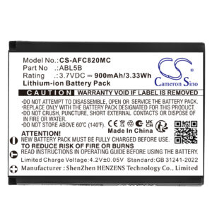 AgfaPhoto Realishot DC8200 Replacement Battery 900mAh