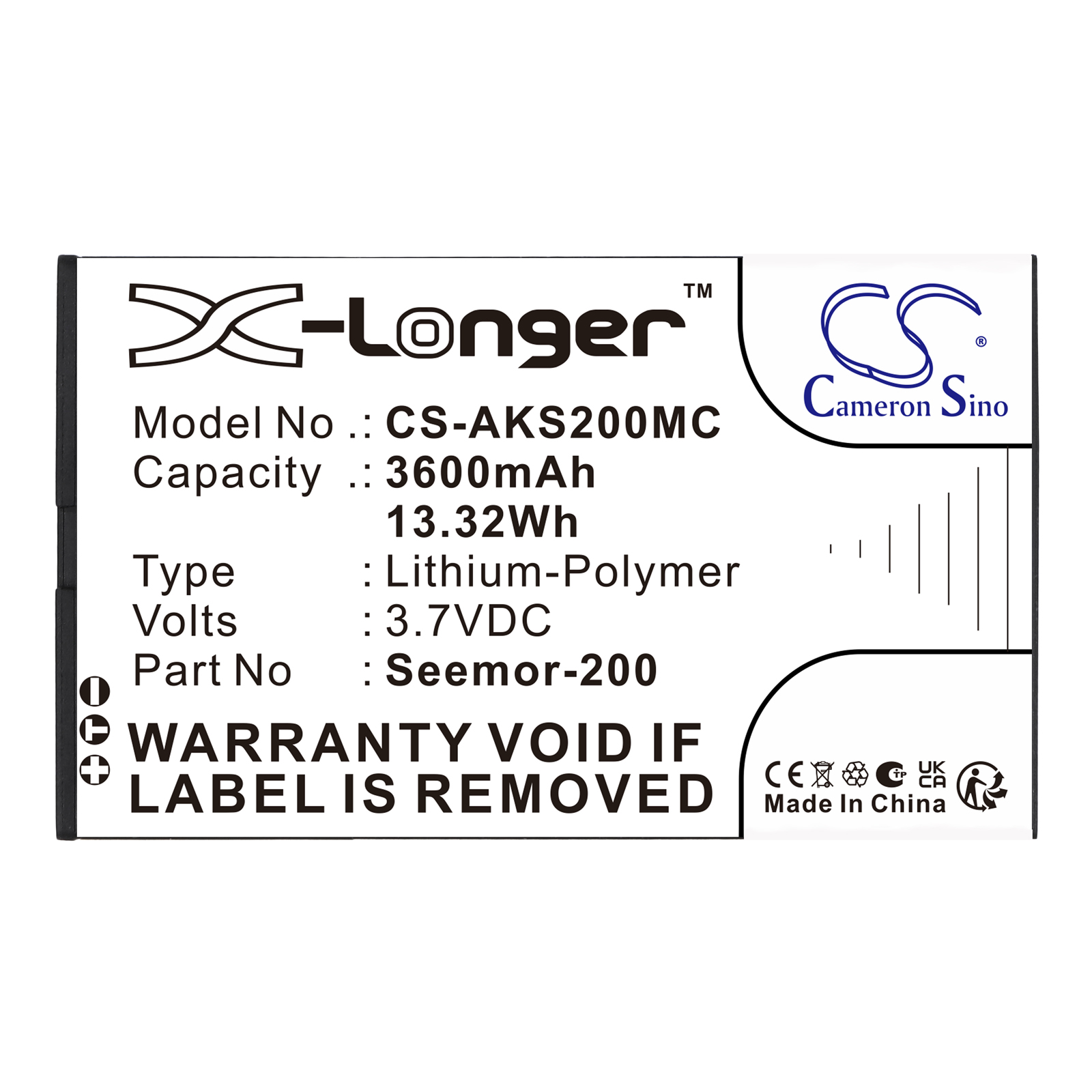 AKASO Seemor 200 Seemor-200 Replacement Battery 3600mAh