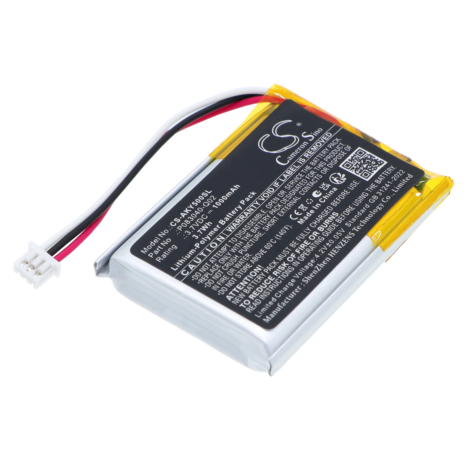 AKG C50BT Y50BT P083040-Q02 Headset Replacement Battery 1000mAh