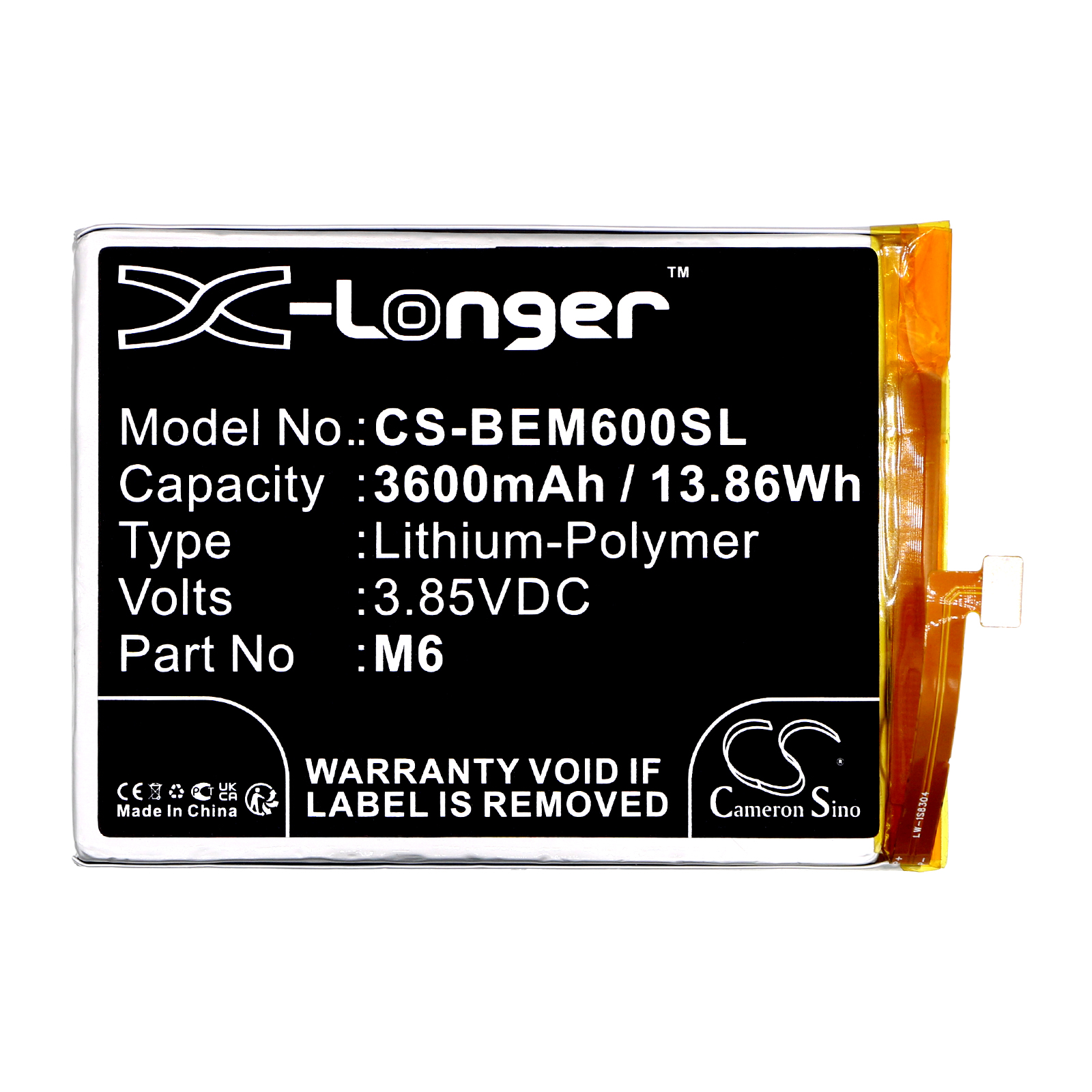 Bea-fon M6 Mobile/SmartPhone Replacement Battery 3600mAh