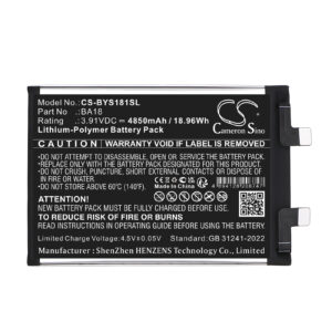 VIVO S18 BATTERY V2344A BA18 Replacement Battery 4850mAh