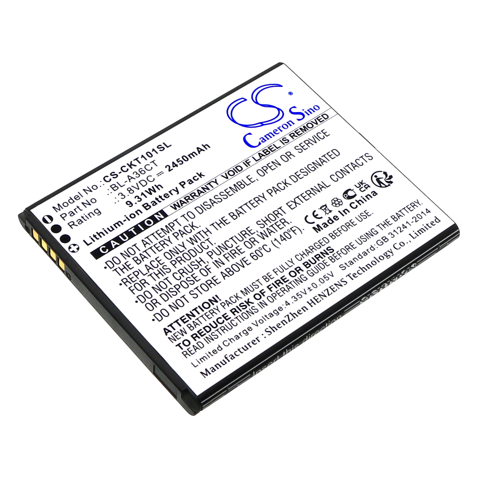 Cricket Debut Smart Replacement Battery 2450mAh