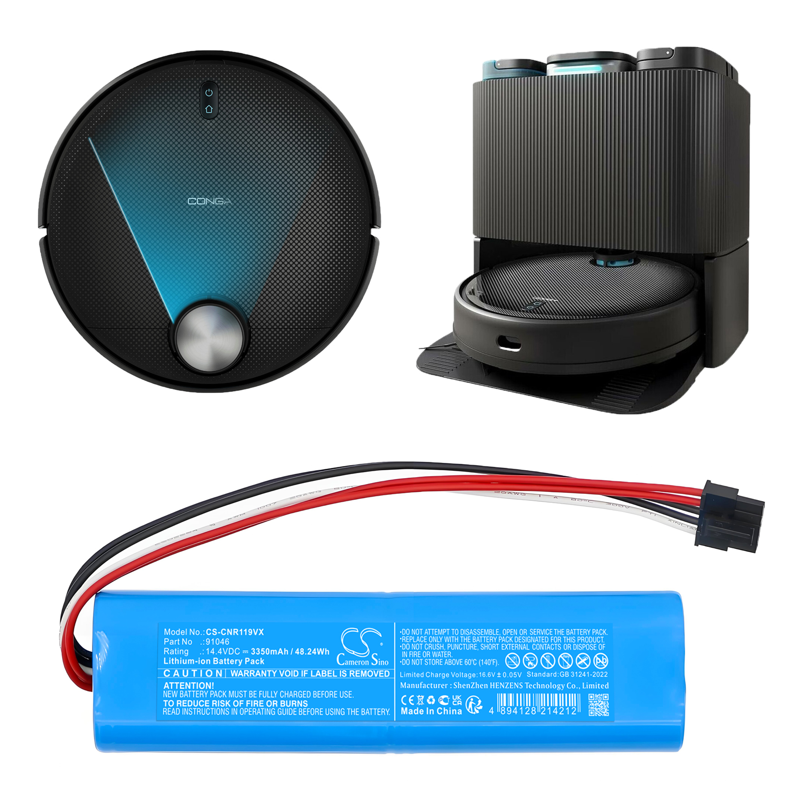 CECOTEC CONGA 11090 BATTERY LIFE RUNTIME Replacement Battery