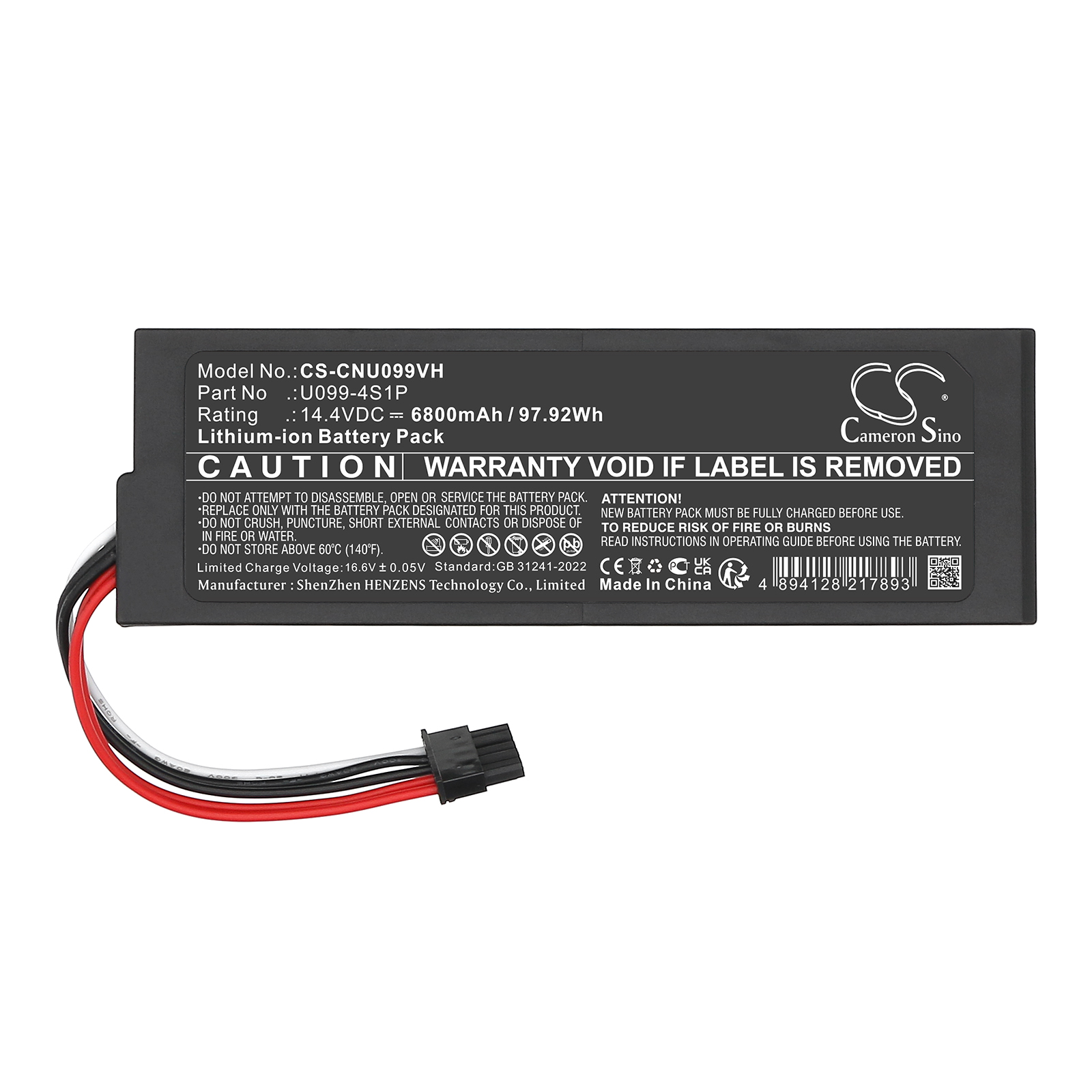 CECOTEC U099-4S1P Vacuum Replacement Battery 6800mAh